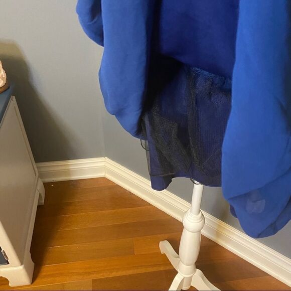 City Studios Blue Lace Peek a Boo Dress 7 - Picture 6 of 6